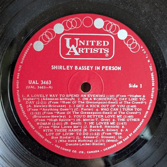 ✌🏼2/$20✌🏼Shirley Bassey "In Person" 1965 Vinyl - Picture 7 of 8